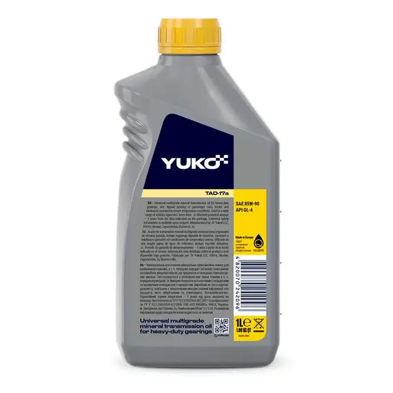 Олива трансмісійна YUKO ТАД-17а 85W-90, 1л, зображення 2 купити в Україні