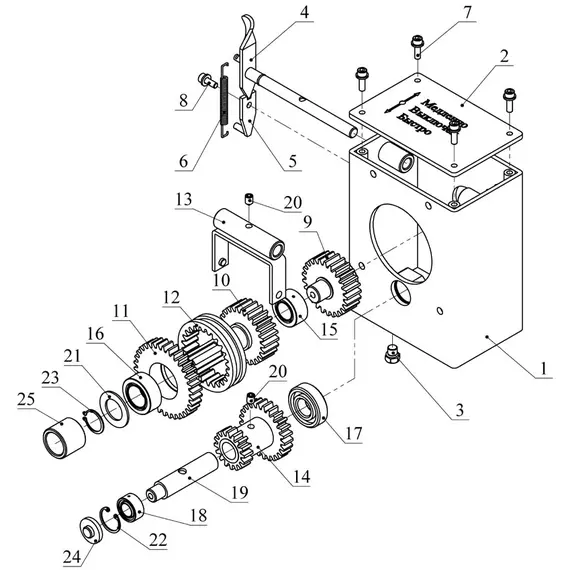 Ходоуменьшитель редукторный (3х5) для бензинового мотоблока Зубр 105/135, изображение 2 купити в Україні
